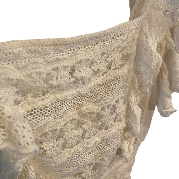 free people cream lace  bridget crop top - Picture 7 of 10